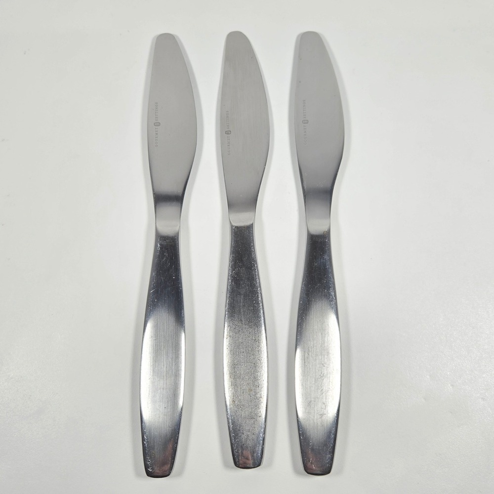 GS Gourmet Settings Non Stop‎ Dinner Knives Flatware Stainless Steel Lot of 3